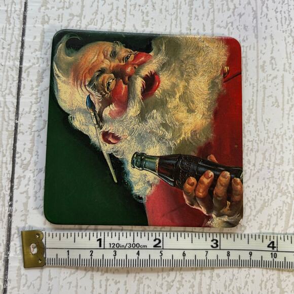 Vintage Coca-Cola Santa Cork Coasters Set of 4 - Picture 4 of 5